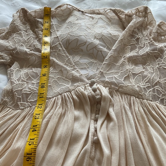 Free People Women’s Small Beige Bell Sleeve Mini Dress - Picture 5 of 14